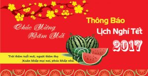 Thông báo lịch nghỉ Tết Đinh Dậu 2017